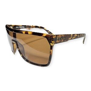 Carve La Ropa Polarized Sunglasses Brown Tortoise Shell Oversized Shield Frames